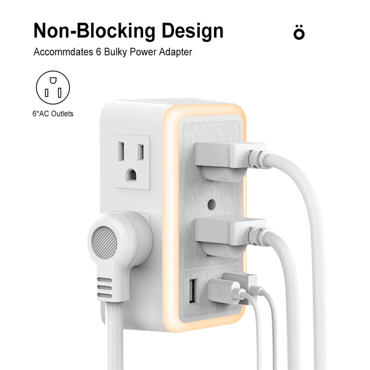 ⚡ ADAPTATEUR MURAL MULTIFONCTION AVEC LUMIÈRE NOCTURNE ET PARAFOUTRE - Belle Vue