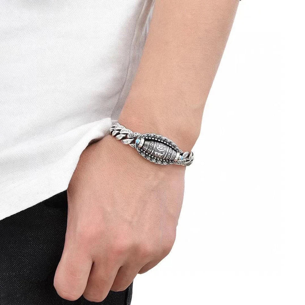 🔥BRACELET DZI À NEUF YEUX ET MANTRA TURQUOISE🔥