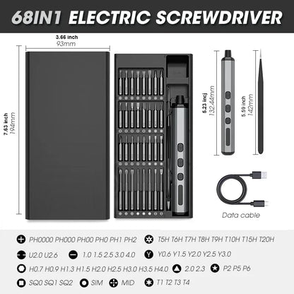 🔥SOLDE DU NOUVEL AN 49% DE RÉDUCTION🔥Mini Tournevis Électrique de Précision 68 en 1 – La Révolution du Bricolage de Haute Précision