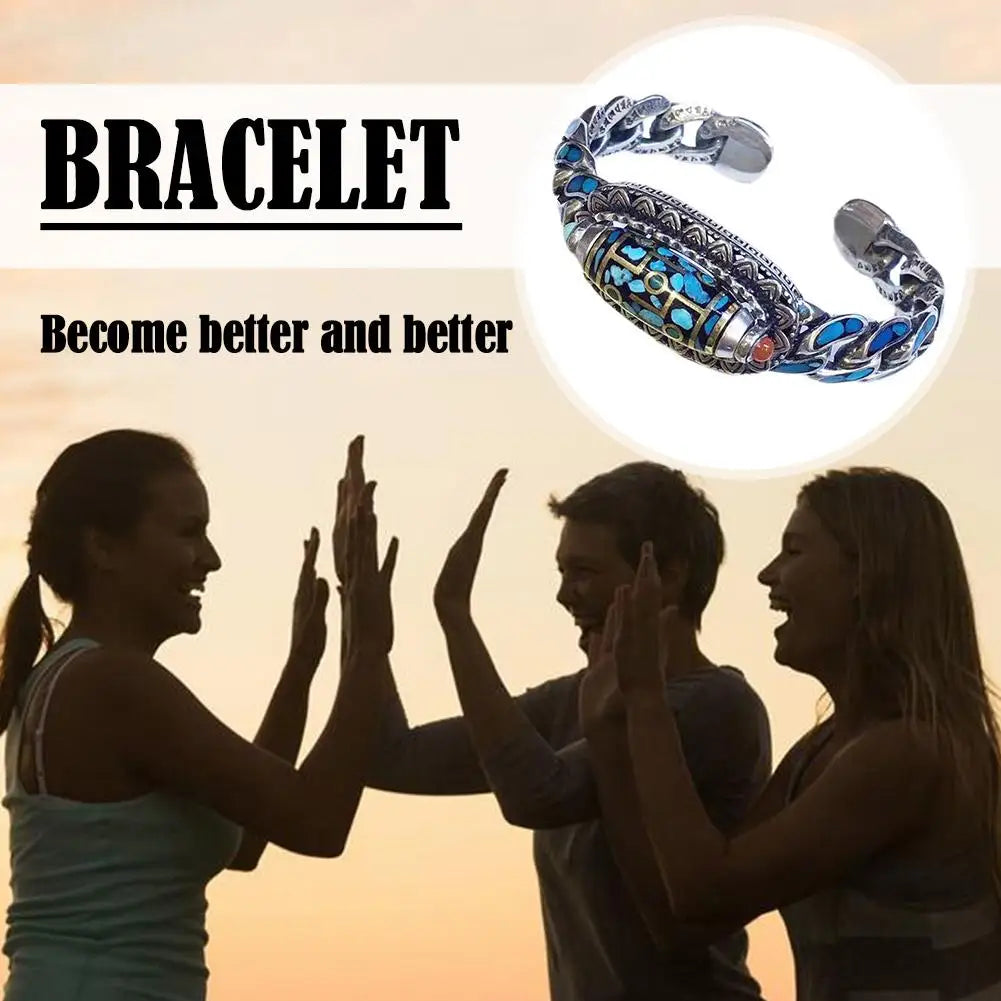 🔥BRACELET DZI À NEUF YEUX ET MANTRA TURQUOISE🔥