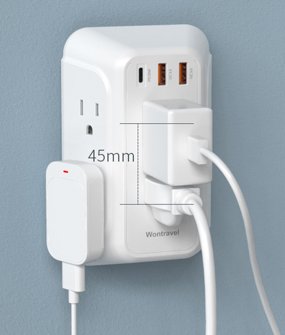 ⚡ ADAPTATEUR MURAL MULTIFONCTION AVEC LUMIÈRE NOCTURNE ET PARAFOUTRE