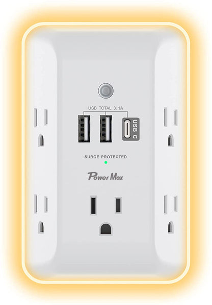 ⚡ ADAPTATEUR MURAL MULTIFONCTION AVEC LUMIÈRE NOCTURNE ET PARAFOUTRE