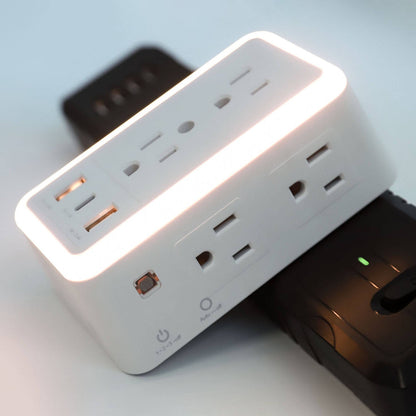 ⚡ ADAPTATEUR MURAL MULTIFONCTION AVEC LUMIÈRE NOCTURNE ET PARAFOUTRE