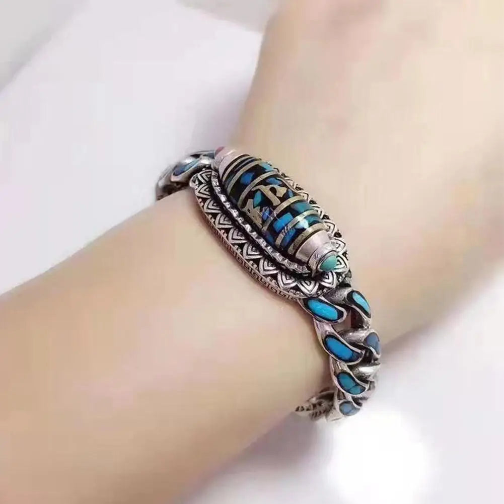 🔥BRACELET DZI À NEUF YEUX ET MANTRA TURQUOISE🔥